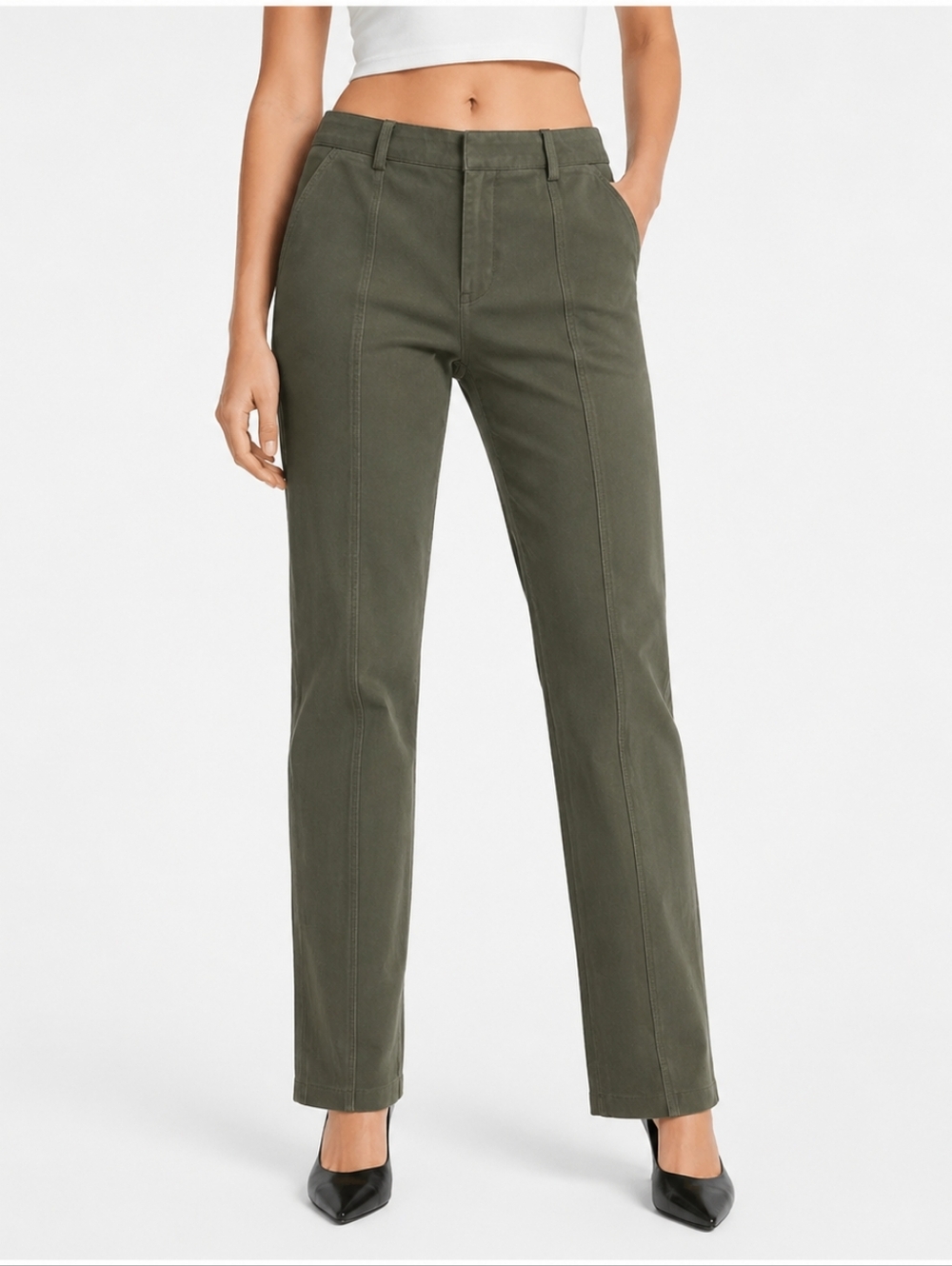 Theory ($315) Teak Green Seam Trouser Pants